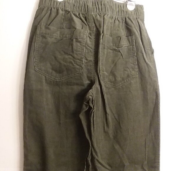 Olive green fine wale corduroy pants - Picture 2 of 13